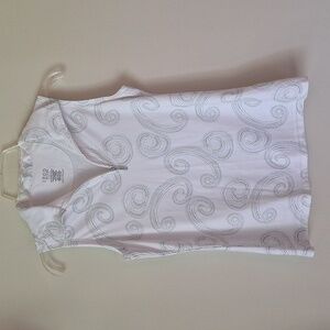 Izod Golf Classix Sleeveless Polo Shirt Stretch Zip Neck Green Swirl Dots ⛳️